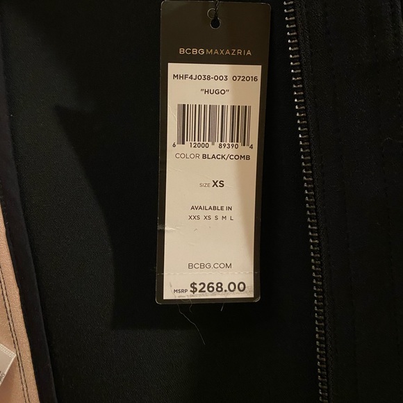 BCBGMAXAZRIA Jacket | Black & Pink Hugo Color Bomber Jacket | XS - Picture 10 of 15